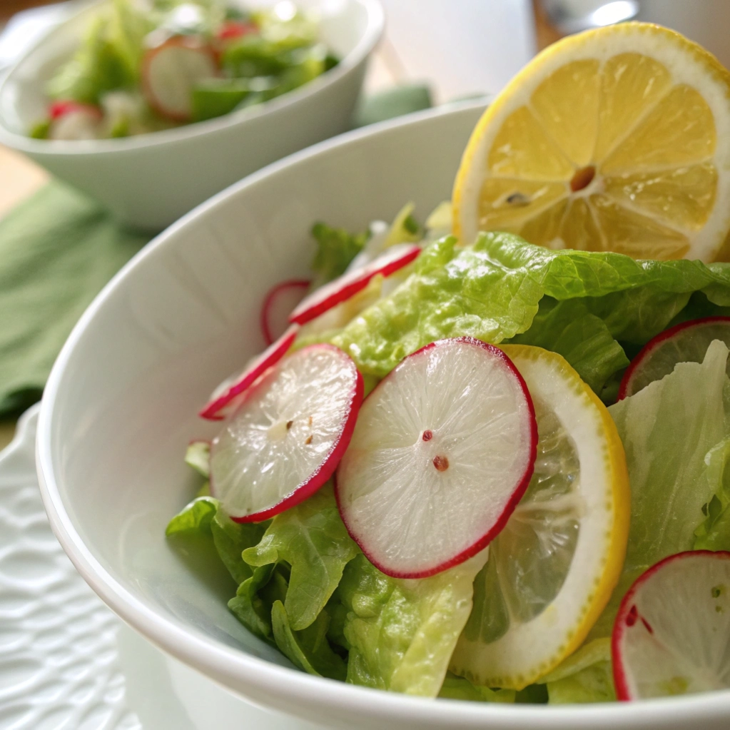 Butter Lettuce Salad with Lemon Vinaigrette And Radishes