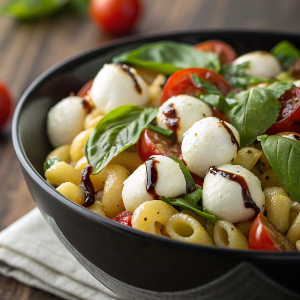 Caprese Pasta Salad with Fresh Mozzarella And Basil
