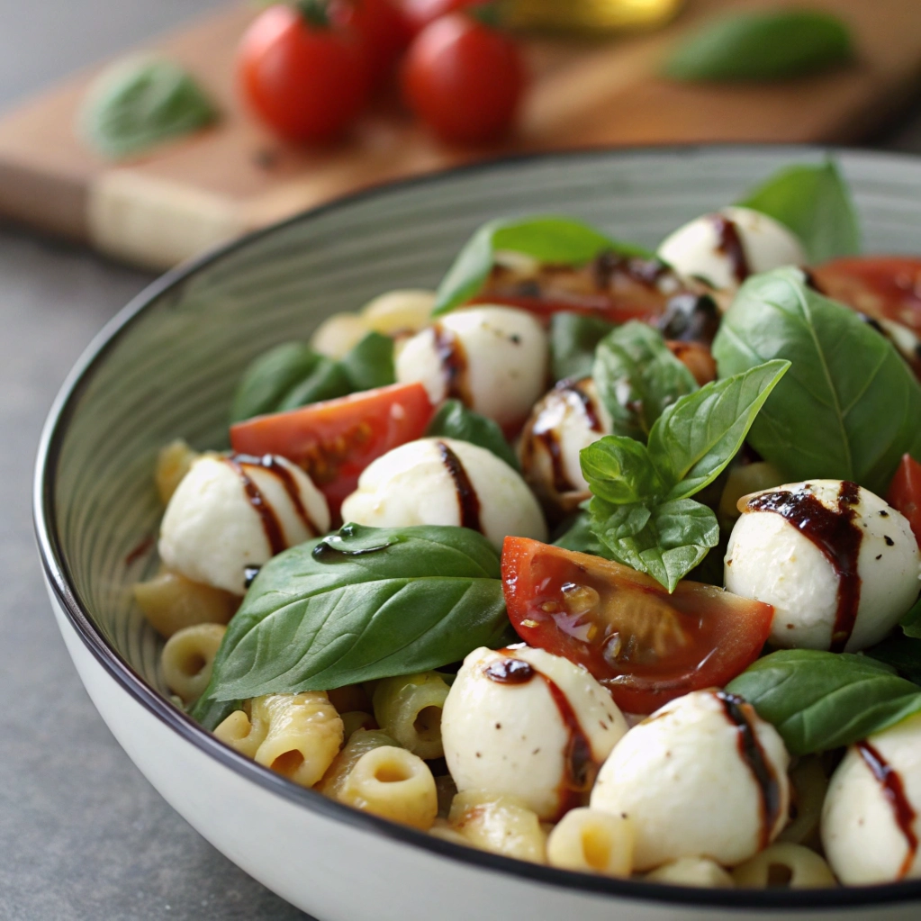Caprese Pasta Salad with Fresh Mozzarella And Basil