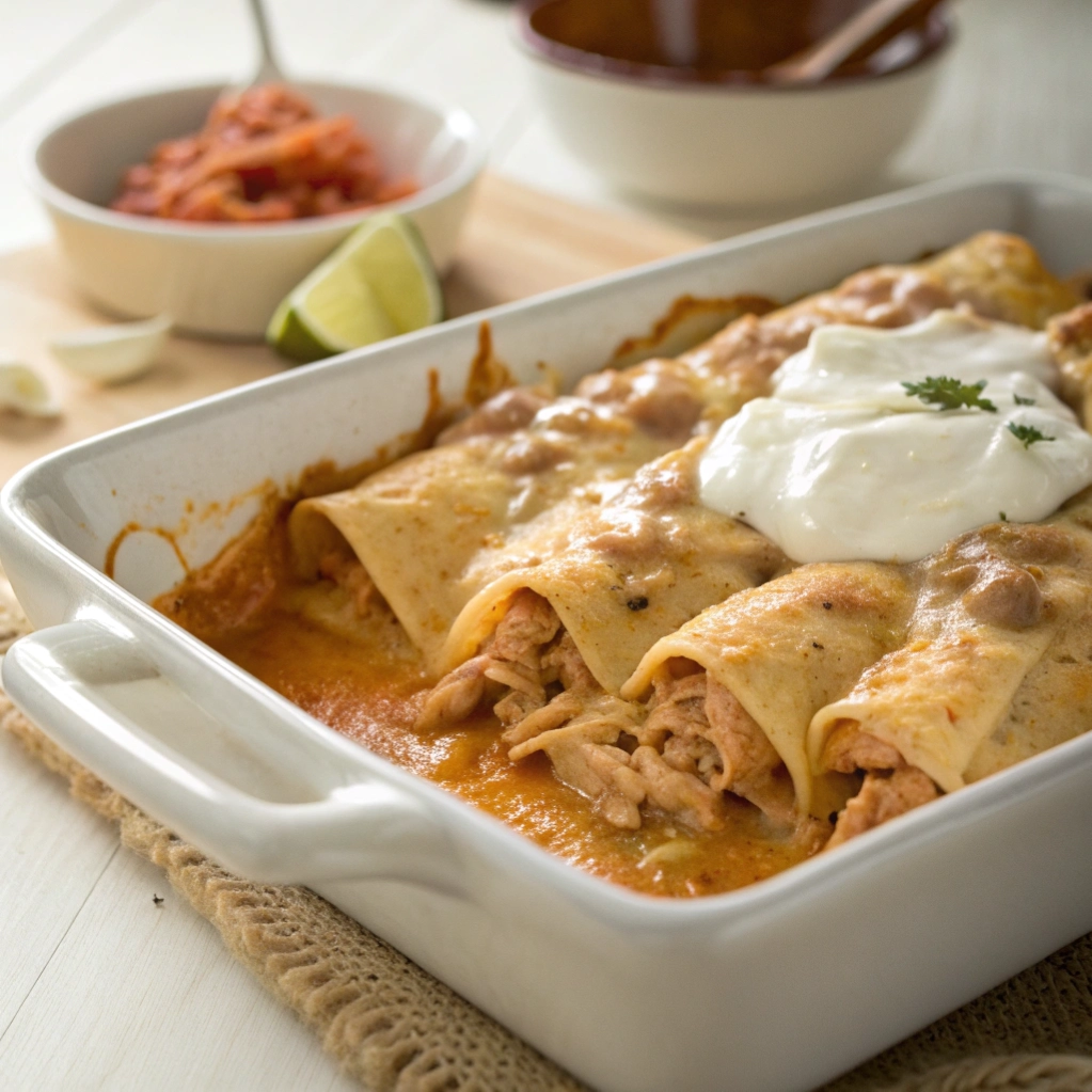 Creamy Chicken Enchilada Casserole