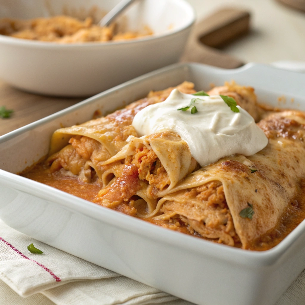 Creamy Chicken Enchilada Casserole