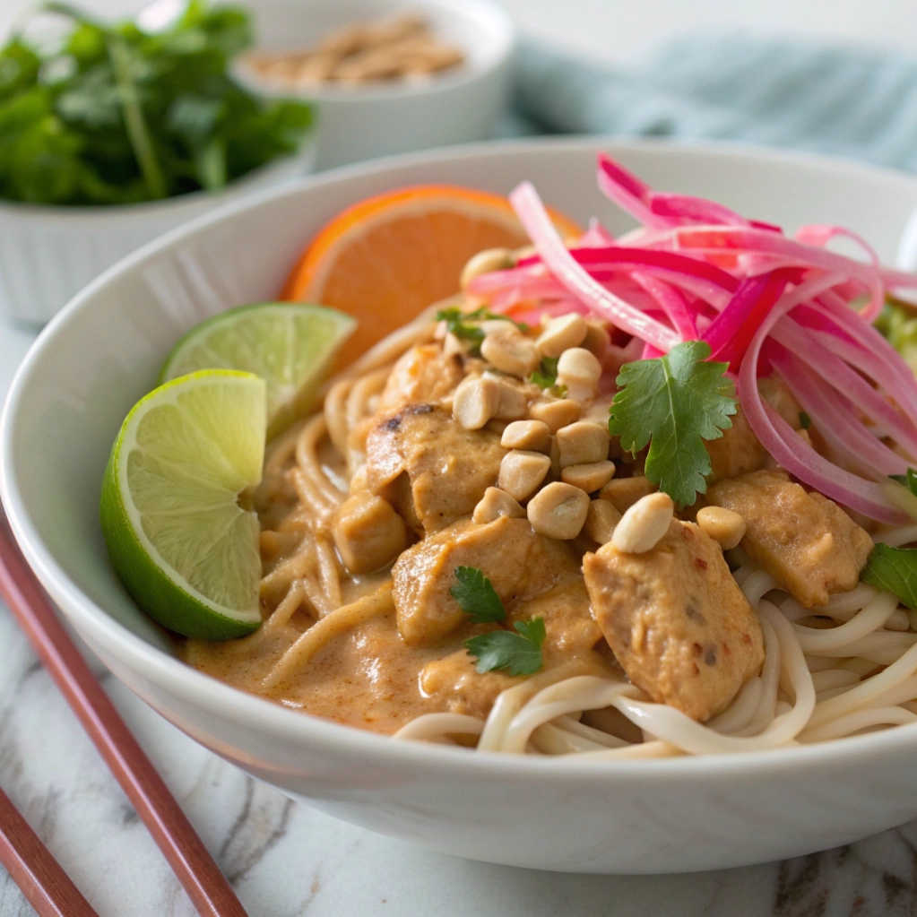 Creamy Peanut-Lime Chicken With Noodles