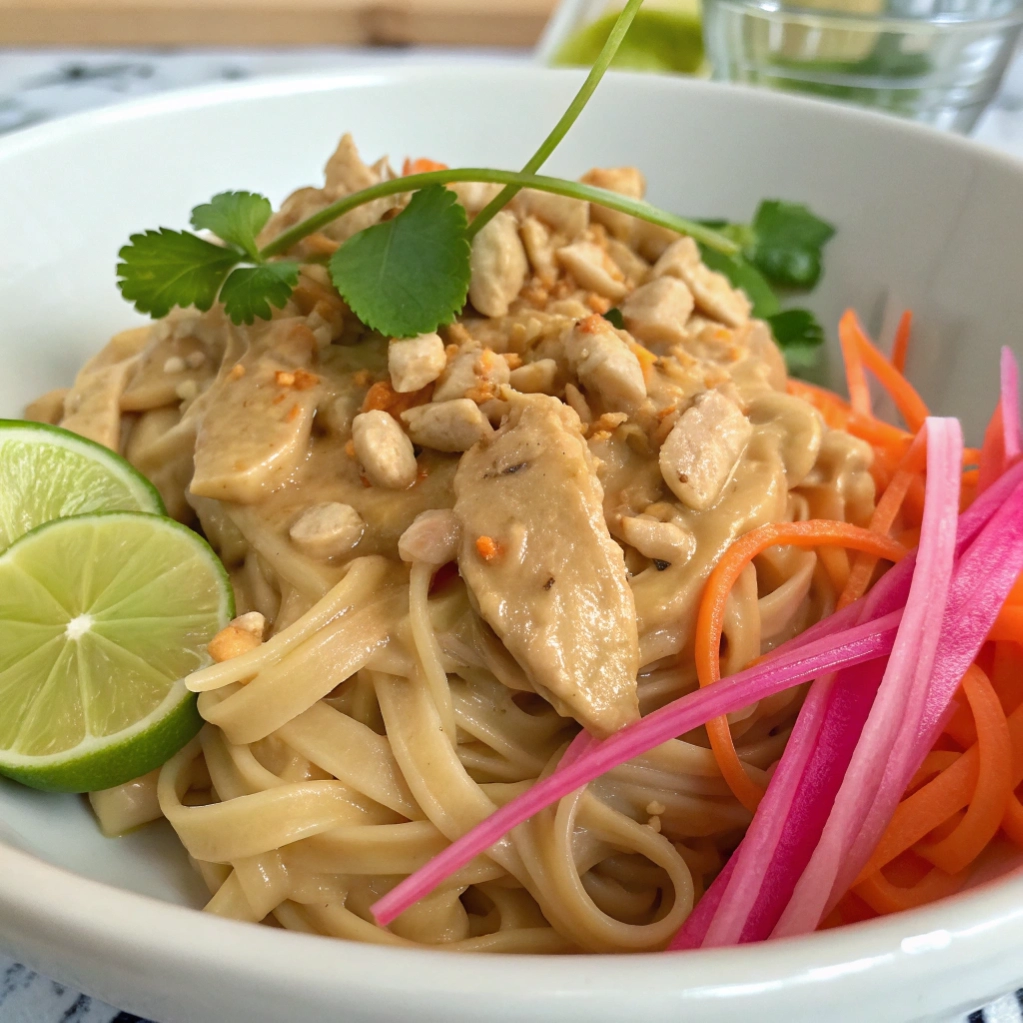 Creamy Peanut-Lime Chicken With Noodles