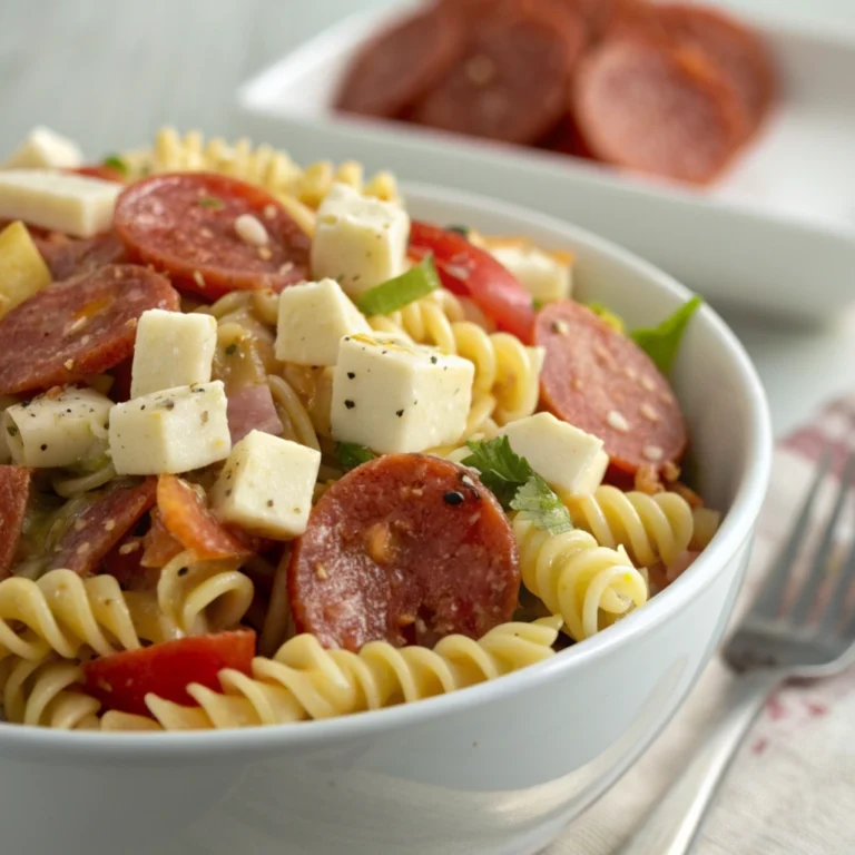 Italian Grinder Pasta Salad with Pepperoni, Salami And Provolone