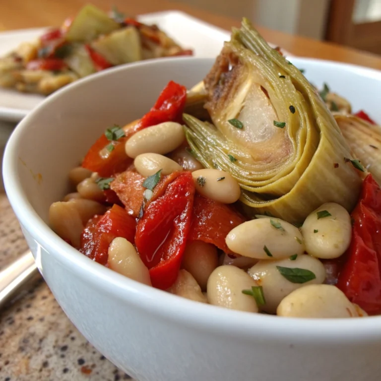 Marinated Artichoke, Roasted Red Pepper & White Bean Salad