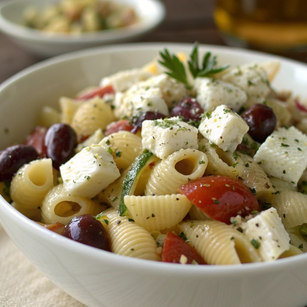 Mediterranean Pasta Salad with Feta And Olives