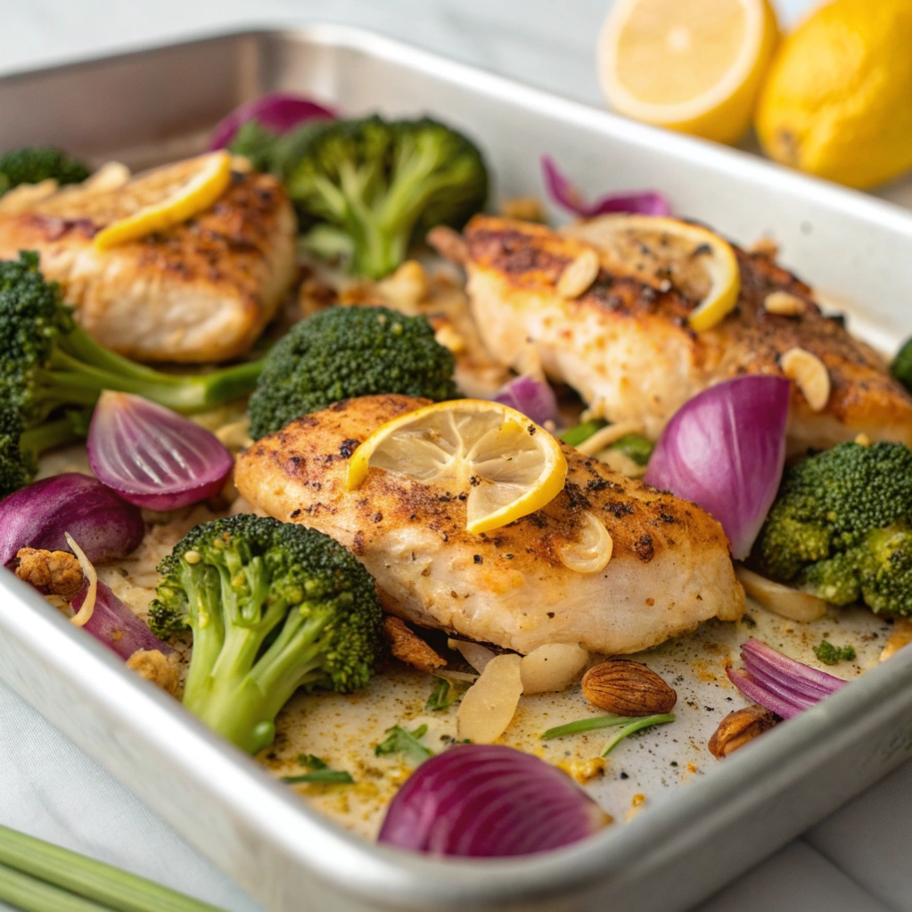 Sheet Pan Garlic Butter Chicken and Broccoli