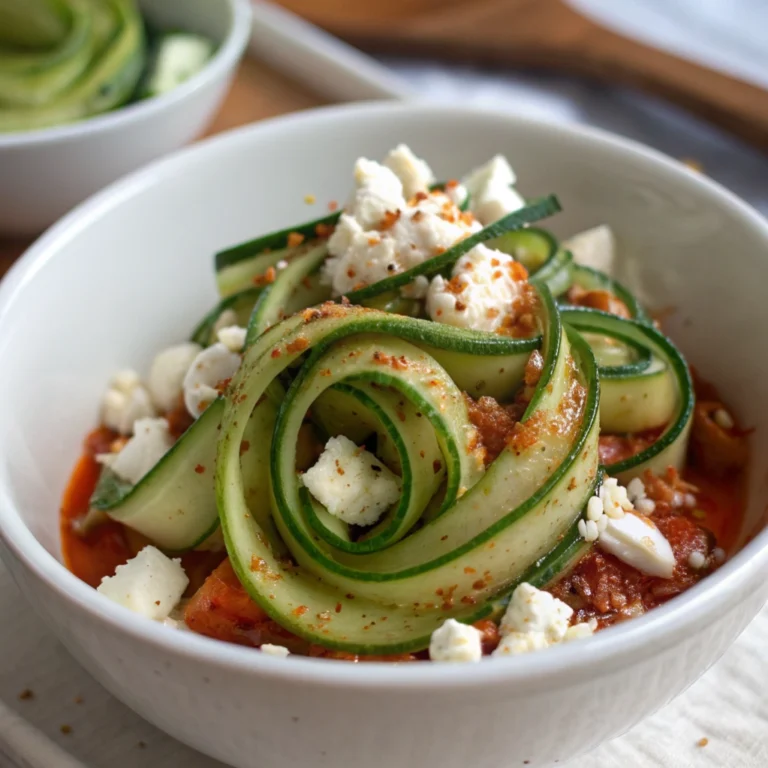 Viral Spiral Cucumber Salad with Harissa Dressing & Feta